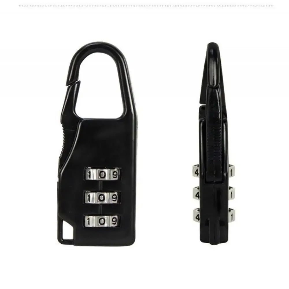 Portable Alloy Mini Lock Padlock Outdoor Travel Luggage Zipper Backpack Handbag Safe Anti-theft Combination Code Number Lock Oasis Select Black-B