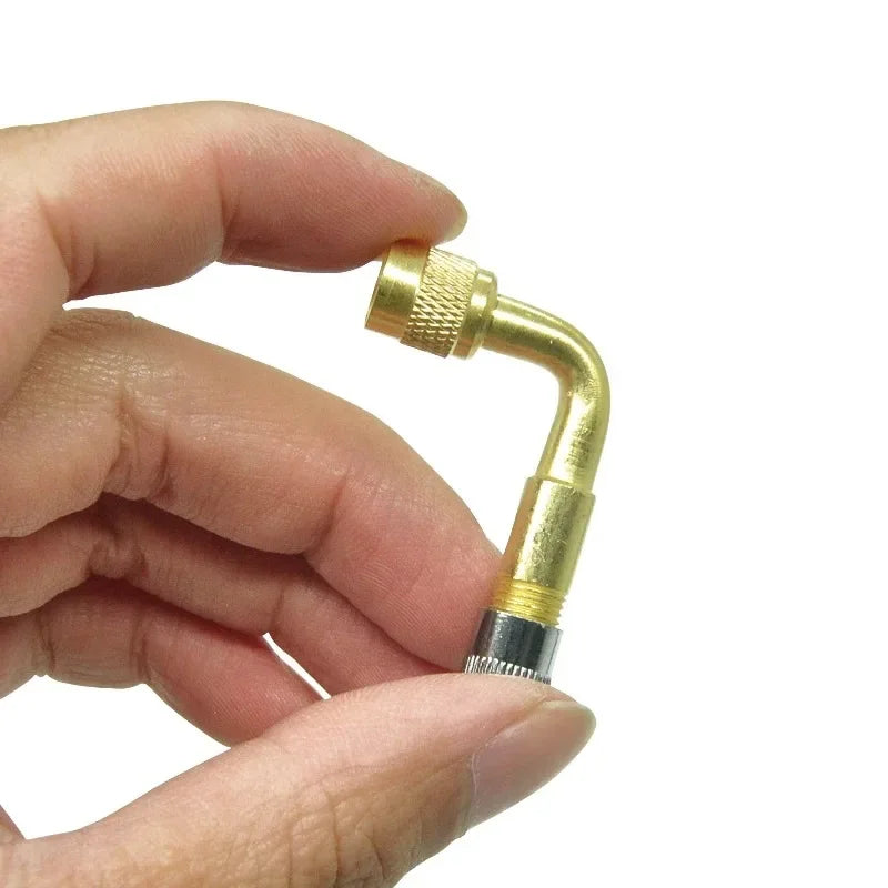 2 Pcs Motorcycle 45 90 135 Degree Angle Bent Valve Adaptor Tyre Tube Valve Extension Adapter for Truck Car Moto Bike Oasis Select