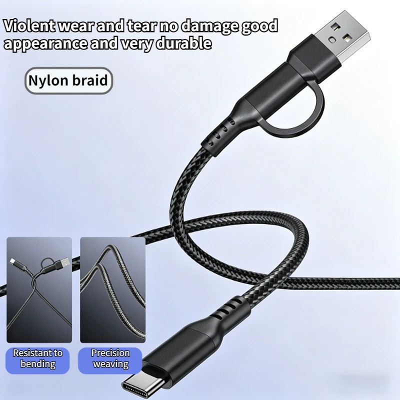 60W USB-C to C 2-in-1 Fast Charging Cable – Phones & Tablets USB-C Charging Cable Oasis Select