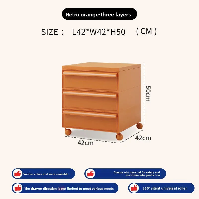Removable panda cabinet medieval bedside table ins plastic multi-layer storage cabinet bedroom simple locker Oasis Select orange 3 layers