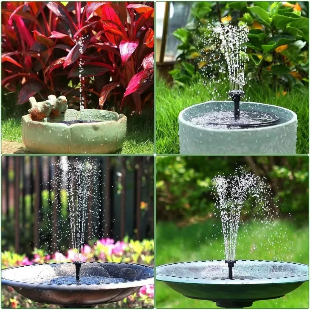 3.5W Solar Bird Bath Water Fountain Pump, with 6 Nozzles DIY Garden Ponds Pool Water Features, Ideal Outdoor Landscape Accessory Oasis Select