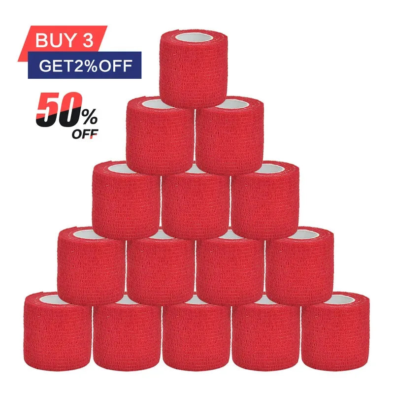 48/15/1Pcs Red Sport Self Adhesive Elastic Bandage Wrap Tape For Knee Support Pads Finger Ankle Palm Shoulder Oasis Select