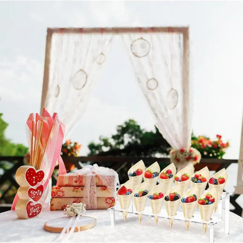 Ice Cream Cone Holder Display Ice Cream Display Clear Stand Storage Holder Transparent Texture Storage Organizer for Desserts Oasis Select