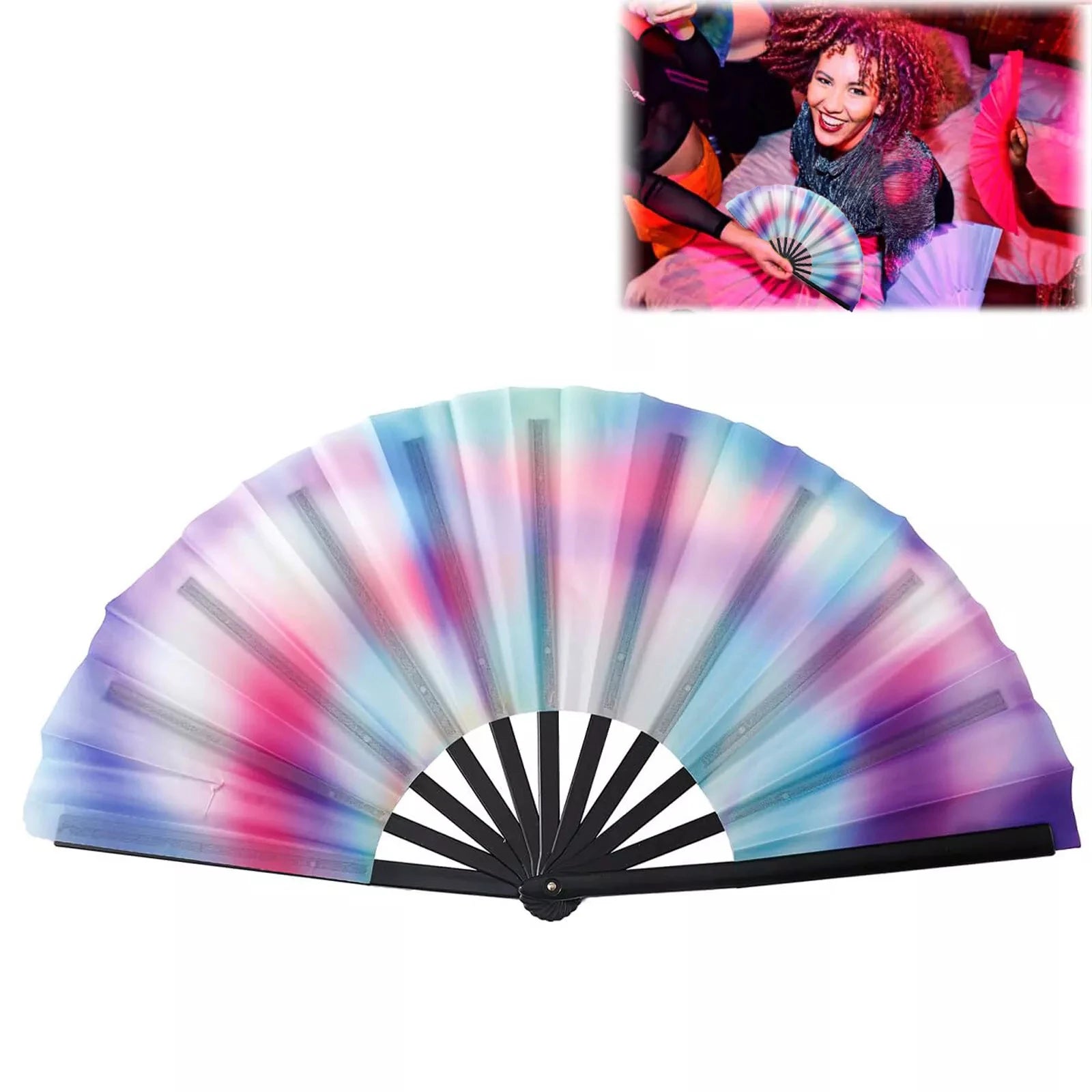 Boots The Ground Hand Fan Foldable Country Line Dance Fan Portable Large Popping Fan For Dance Practice Party Performance Oasis Select