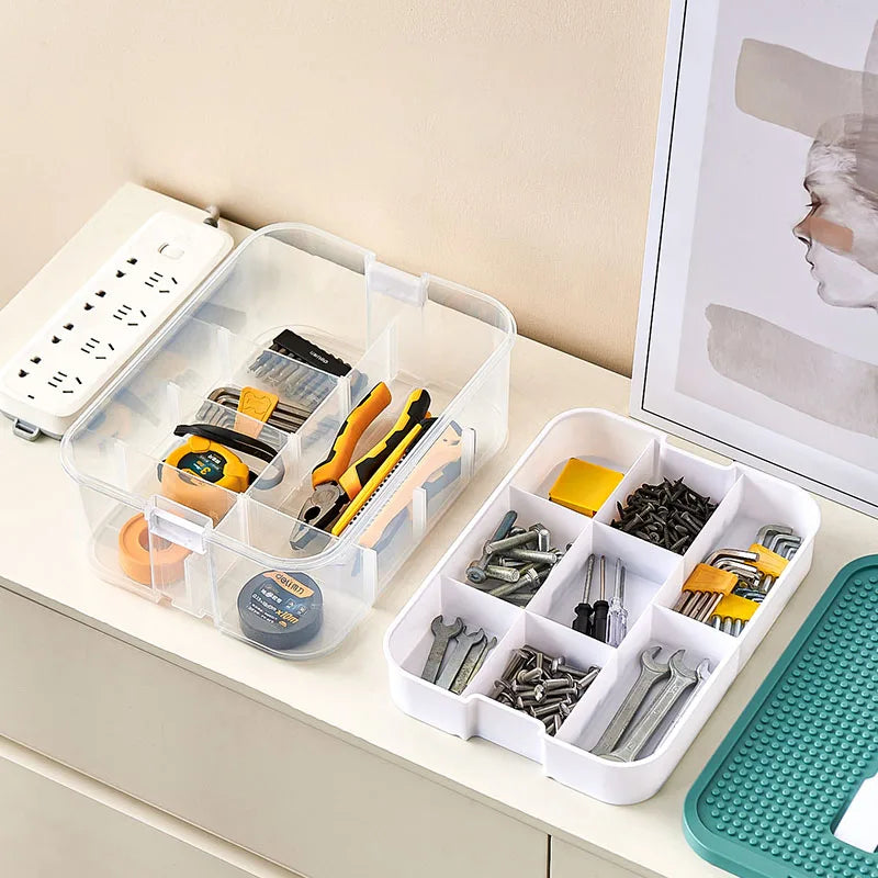 Tool storage box, large-capacity hardware parts storage box, designed for organizing and sorting tools and parts Oasis Select