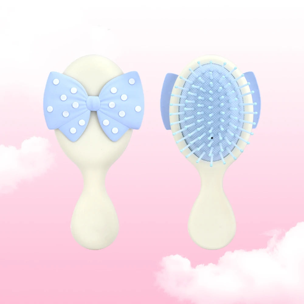 Mini Bow Air Cushion Hairbrush – Anti-Static Detangler Comb Air Cushion Hairbrush Oasis Select BD3140-B-white