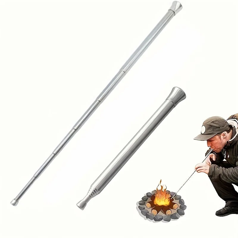 1/2/4pcs Outdoor Cooking Blowpipe, Telescopic Camping Fire Blower, Portable Survival Tool, Essential for Picnic Cooking Oasis Select