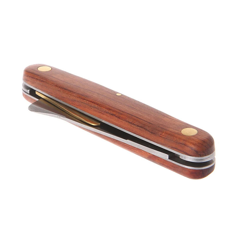 Folding Grafting Knife Grafting Tools Grafting Pruning Knife Professional Garden Fruit Tree Grafting Cutter Wooden Handle Knife Oasis Select