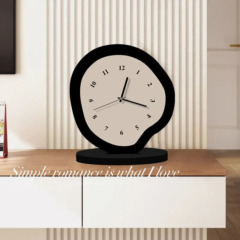 Cream Style Wall Clocks Modern Table Needle Clocks Desktop Clock Ornament Living Room Decorations Home Countertops Decor Oasis Select