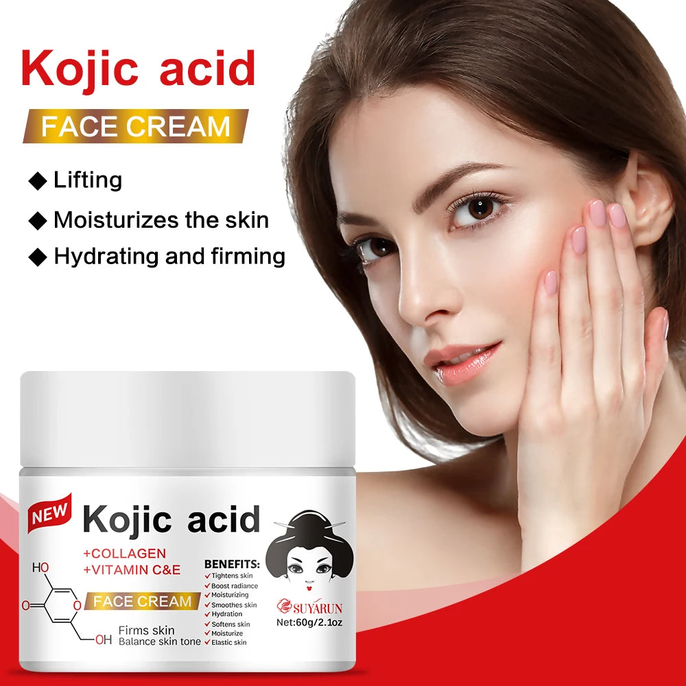 SUYARUN Propolis Vitamin E Kojic Acid Cream - Brightening, Moisturizing, Anti-Aging, Dark Spot Removal, All Skin Types. Oasis Select