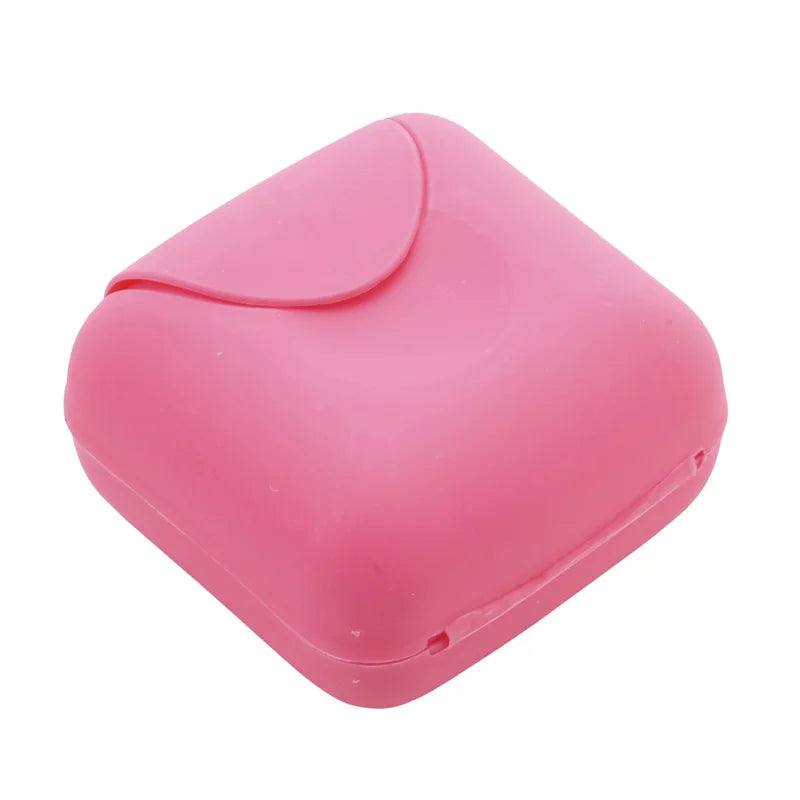 Portable Travel Soap Box Container Bathroom Acc Home Plastic Soap-Boxes with Cover Small/big Sizes Candy Color Soaps Dish Holder Oasis Select S-Pink