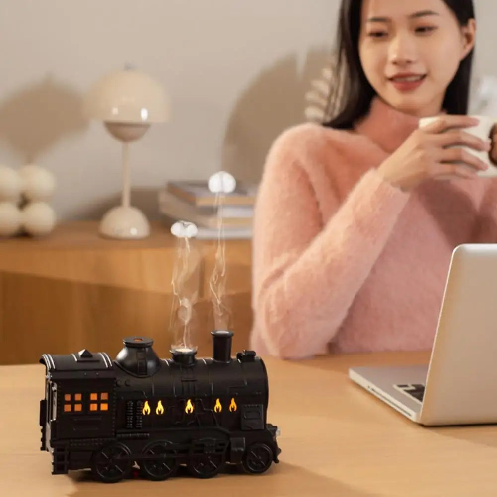 NEW Mini Train Shape Essential Oil Diffuser with Light Cool Mist Air Humidifier Aromatherapy Diffuser for Home Office Bedroom Oasis Select