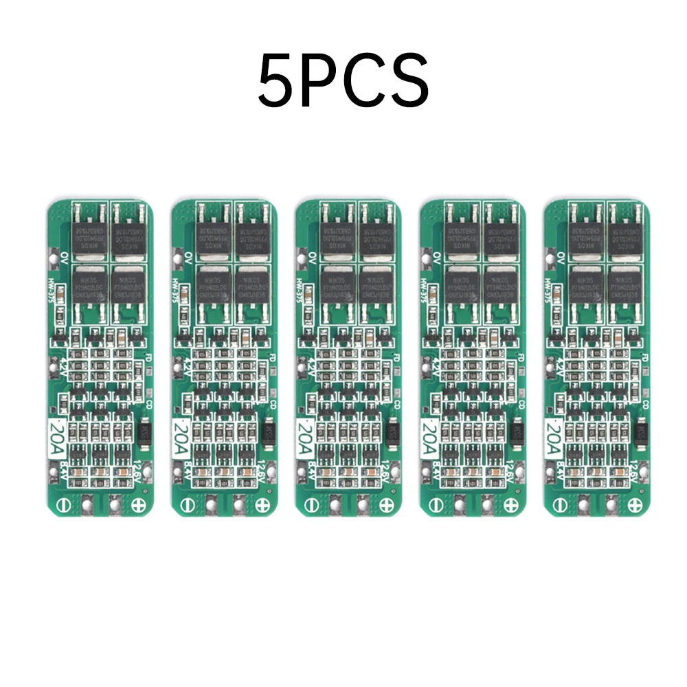 3S 20A Li-ion Lithium Battery 18650 Charger PCB BMS Protection Board For Drill Motor 12.6V Lipo Cell Module 59x20x3.4mm Oasis Select 5PCS