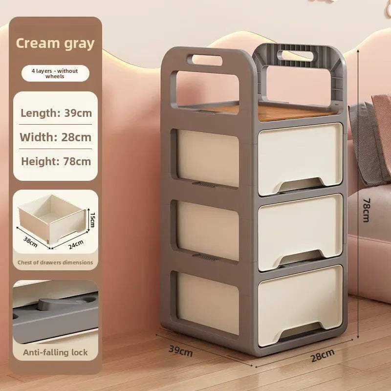 Multi-functional Drawer storage cabinet household living room snacks toys plastic storage box Oasis Select