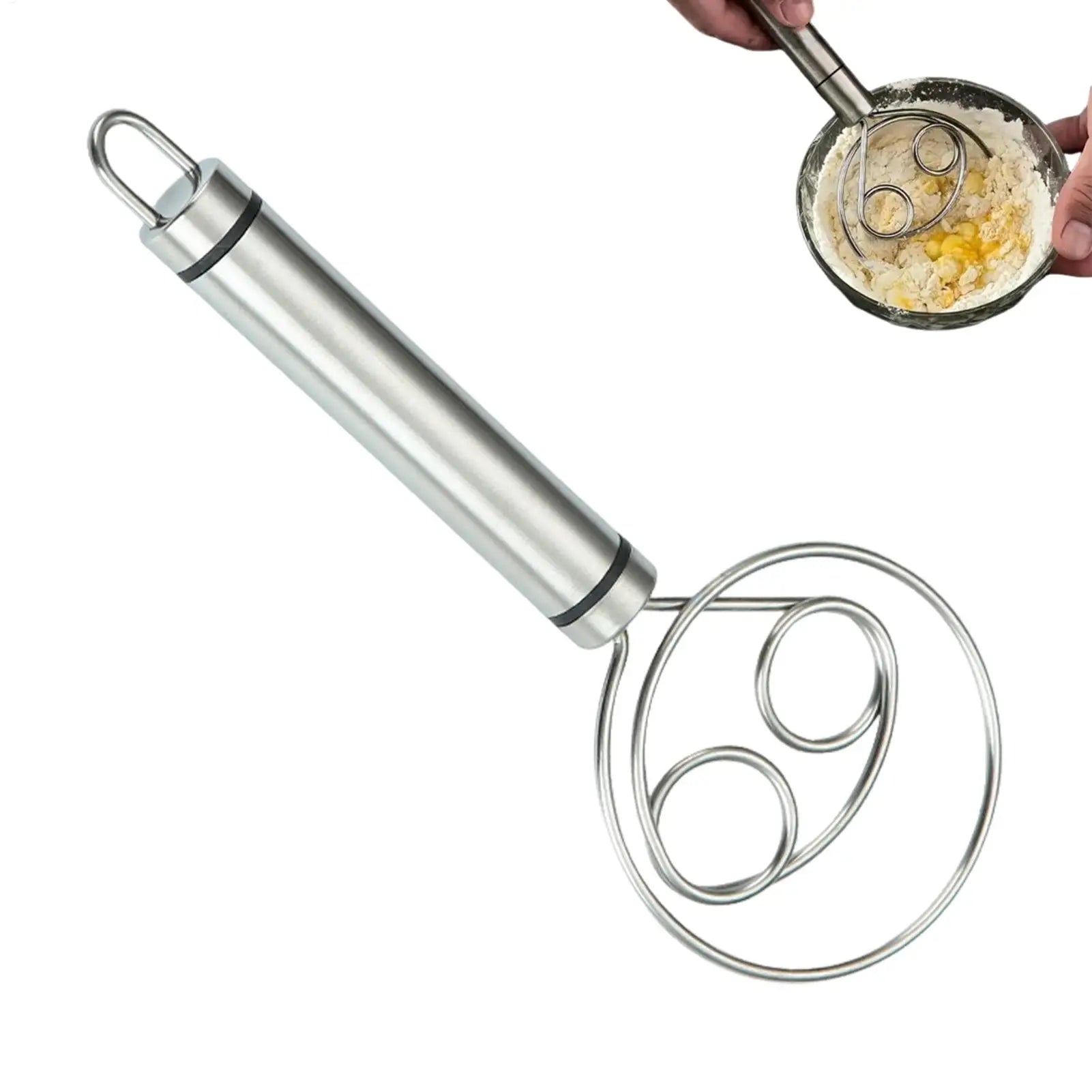 1PC Dough Whisk Bread Mixer Stainless Steel Cake Pastry Flours Dough Blenders With Hanging Hole Kitchen Baking Blender Tools Oasis Select