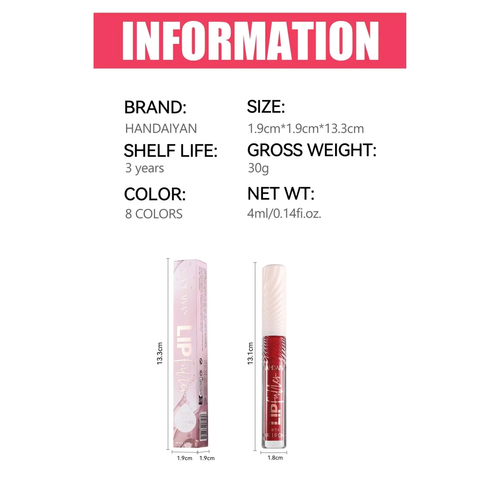 HANDAIYAN 8 Color Mirror Lip Gloss with Hyaluronic Acid Hydrating Moisturizing Pearl Infused Glossy Lipstick for Plump Lips Oasis Select