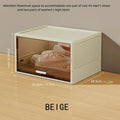 1pc transparent plastic shoe box, multifunctional family storage box, detachable shoe storage box, dustproof shoe box Oasis Select Beige