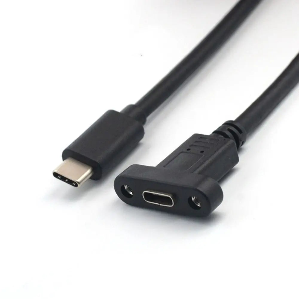 Panel Mount USB3.1 With Screw Hole USB-C Extension Line Lock Connector Cable USB-C Male To Female Cable Type C Extension Cable Oasis Select 1M