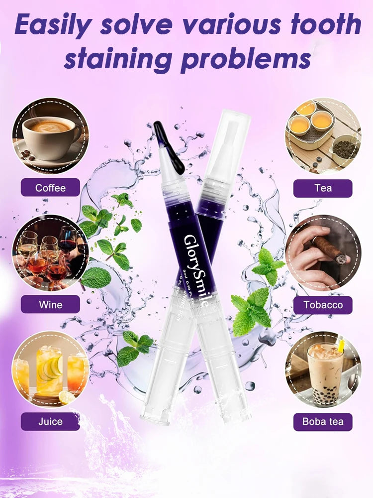 Purple Instant Teeth Whitening Pen Tartar Toothpaste Cleaning Tooth Stain No Sensitivity for a Brighter Whiter Smile Decay Care Oasis Select