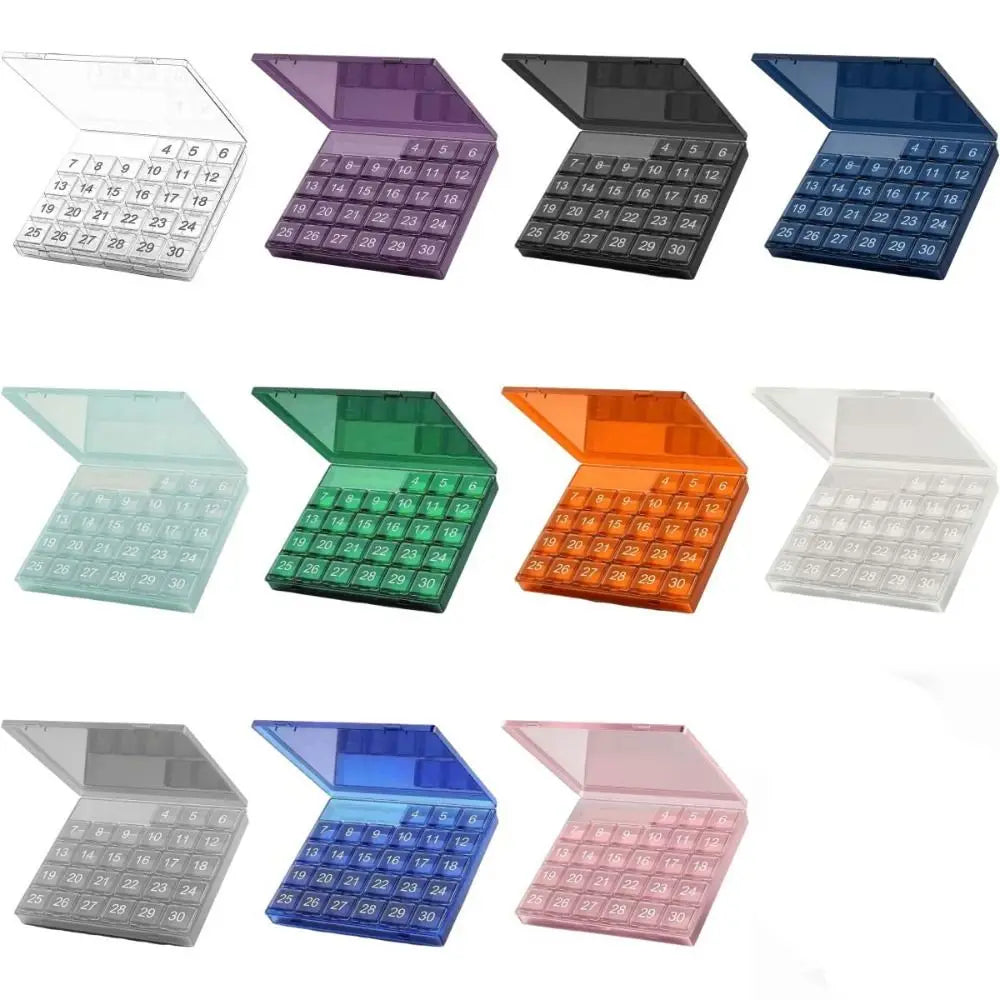 30-Day Monthly Pill Organizer – Transparent Leakproof Case