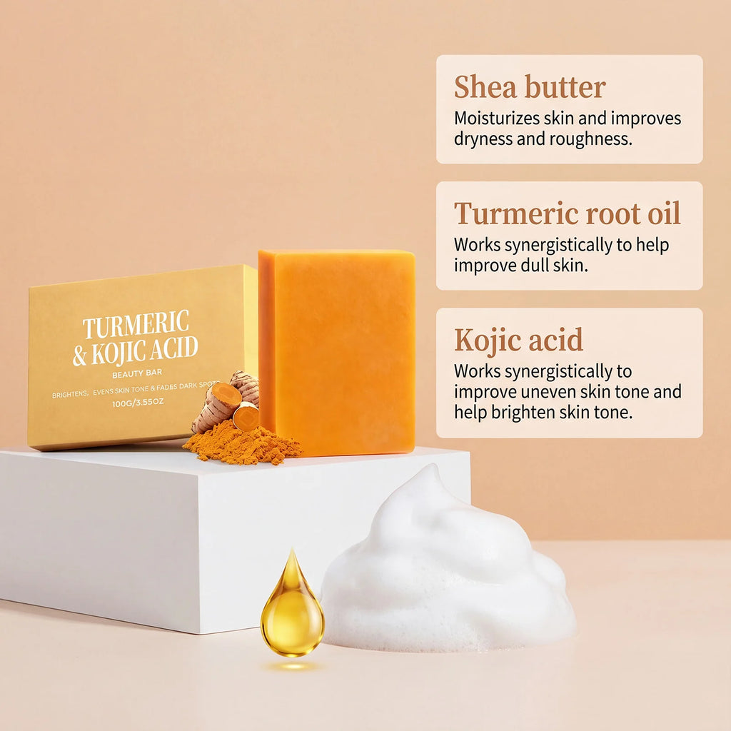 Turmeric & Kojic Acid Soap – Brightening Exfoliating Bar