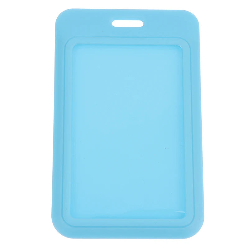 New Sale 1Pc Two-Sided Credit Card Cover Hard Plastic Badge Holders With Slot For Event Staff Tag ID Card Holder Pass Strap Oasis Select Blue