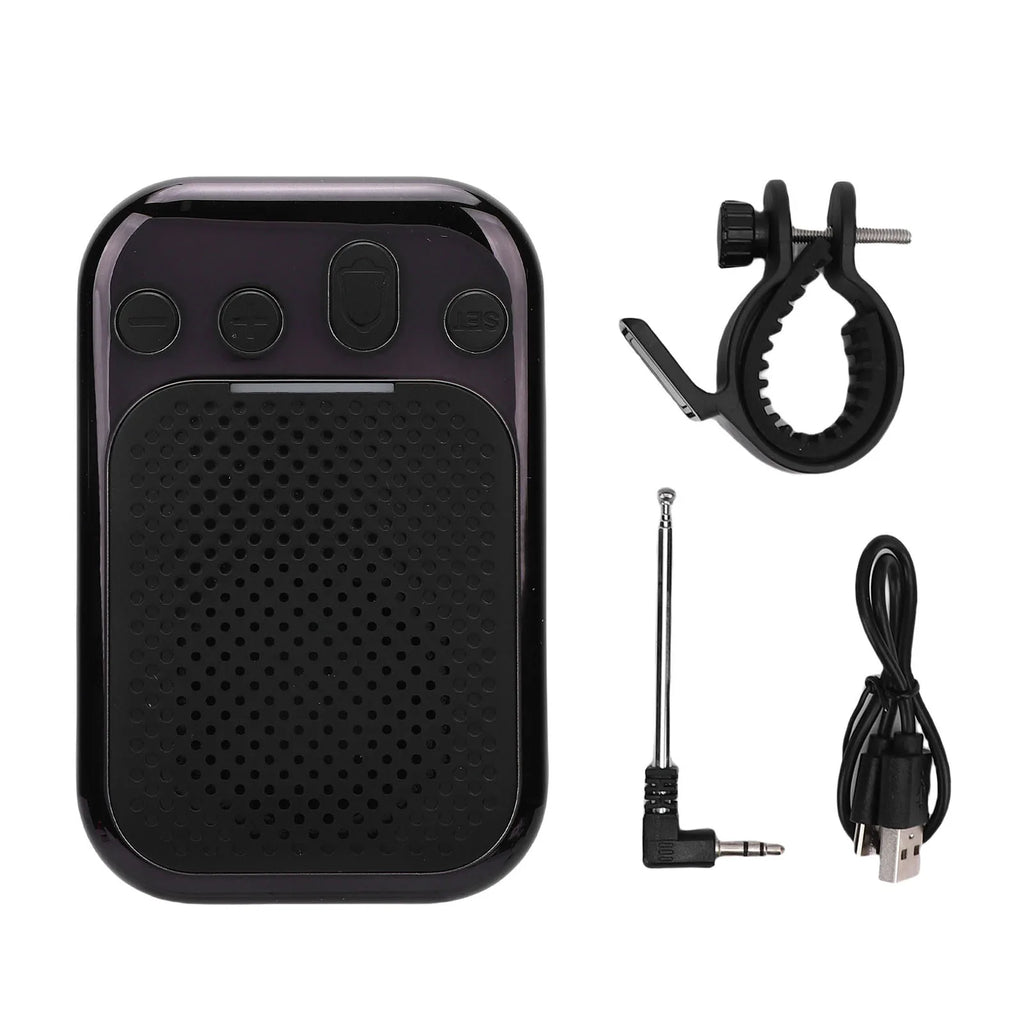 Wearable Bluetooth Speaker IPX7 Water Proof FM Wireless Traveling Bike Handlebar Speaker Clamp On Magnetic Mount for Cycling Oasis Select black