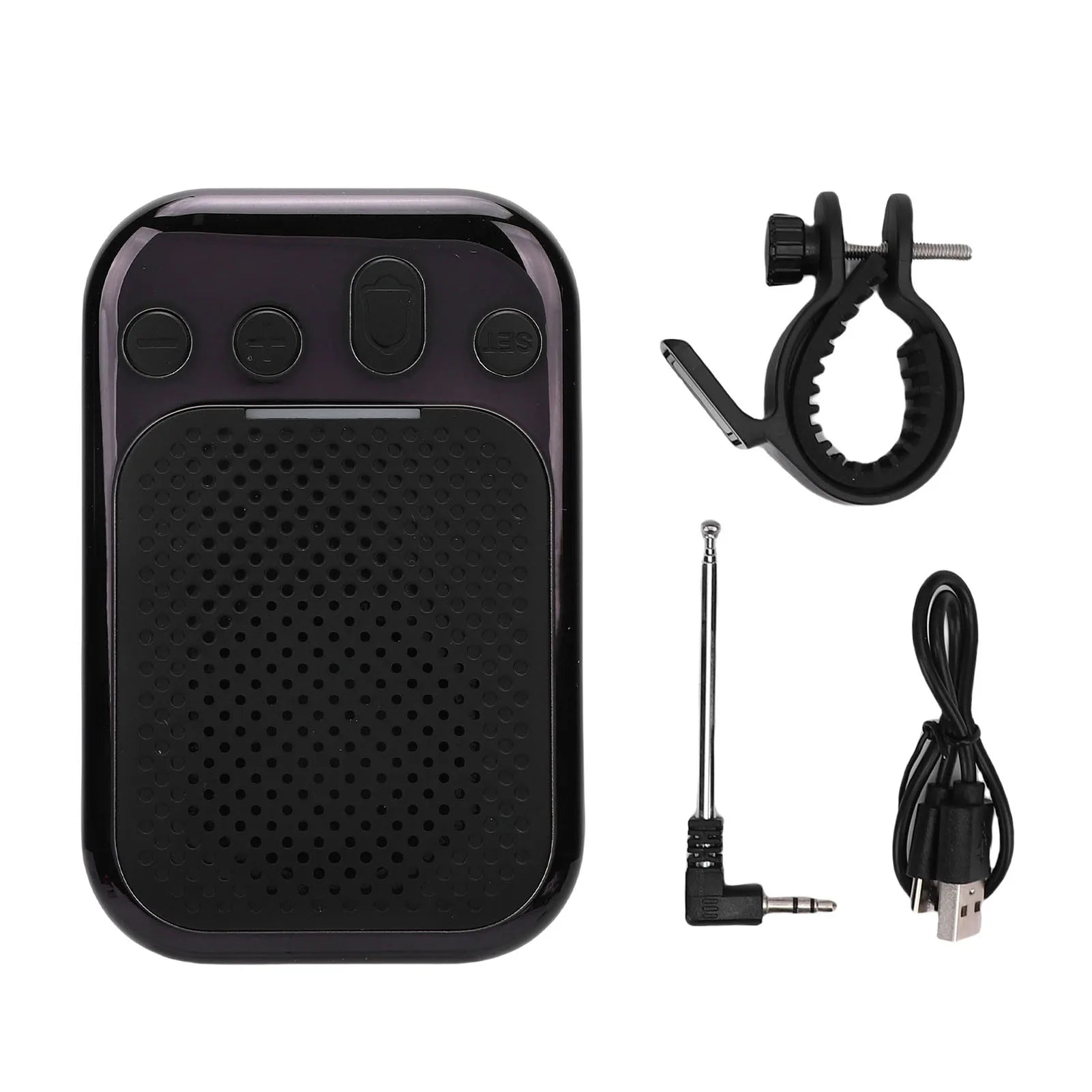 Wearable Bluetooth Speaker IPX7 Water Proof FM Wireless Traveling Bike Handlebar Speaker Clamp On Magnetic Mount for Cycling Oasis Select black
