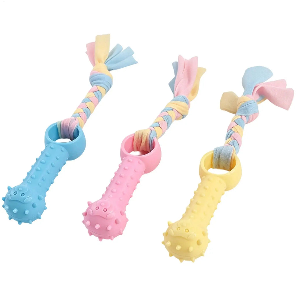 Dog Chew Toys For Cleaning Teeth Soft Rubber Bone Funny Ball Interactive Donut Treat Set For Small Medium Dogs Pet supplies Oasis Select