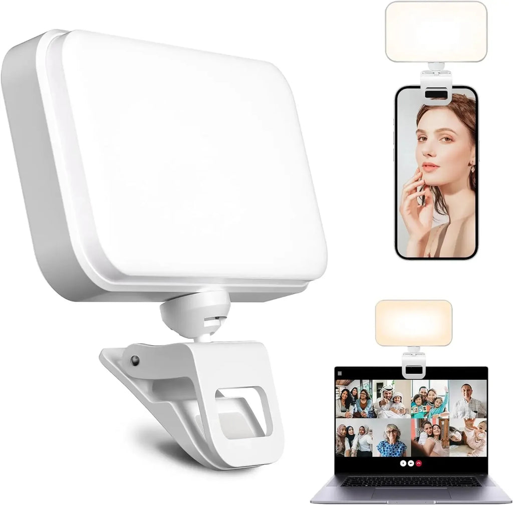Mini Portable Fill Light LED Video Light Photography Lighting Cell Phone Selfie Livestreaming Fill Lamp Cold and Warm Vlog Lamp Oasis Select WHITE