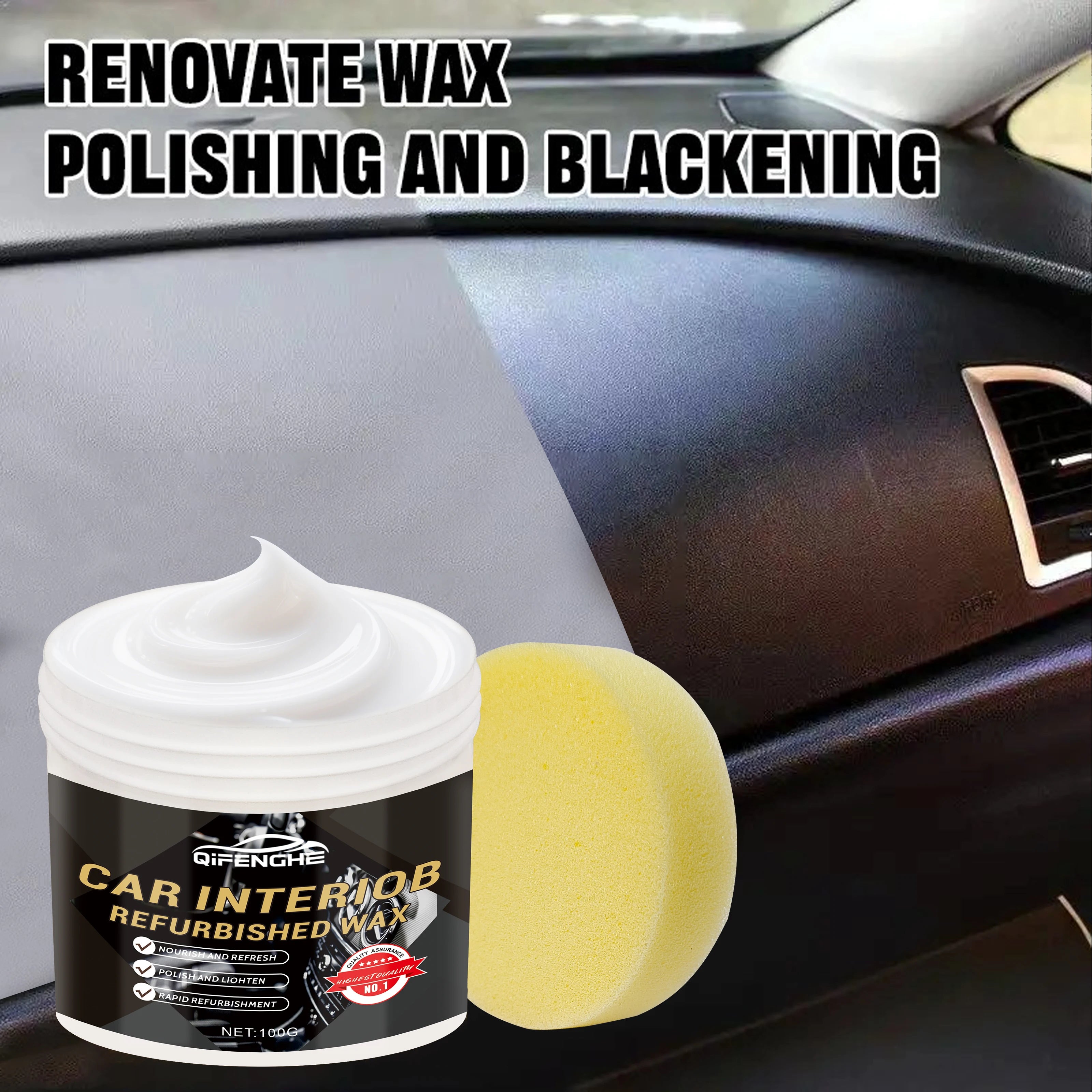 Car Interior Restoration Wax – Seat & Dashboard Refurbishing Cream