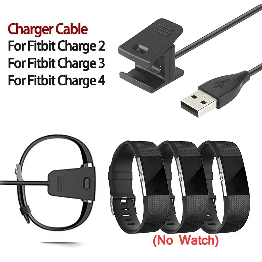 USB Charger Cable for Fitbit Charge 2, 3 & 4 – 1m Dock Cord Smartwatch Charger Cable Oasis Select