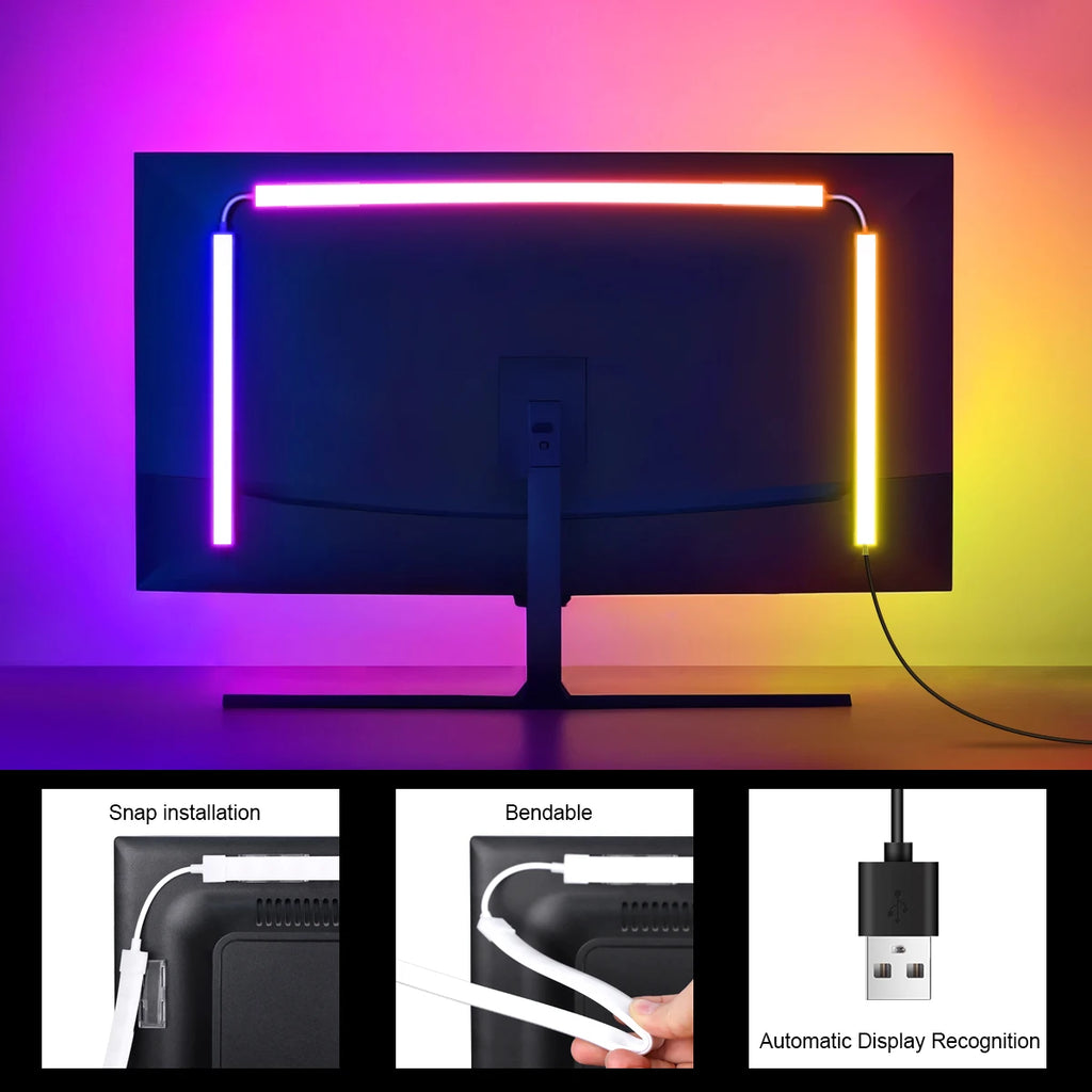 Monitor Ambilight Lights PC Display Gamer Ambient RGBIC Strip Desktop Computer Screen LED Backlight 5V USB Software Control Oasis Select