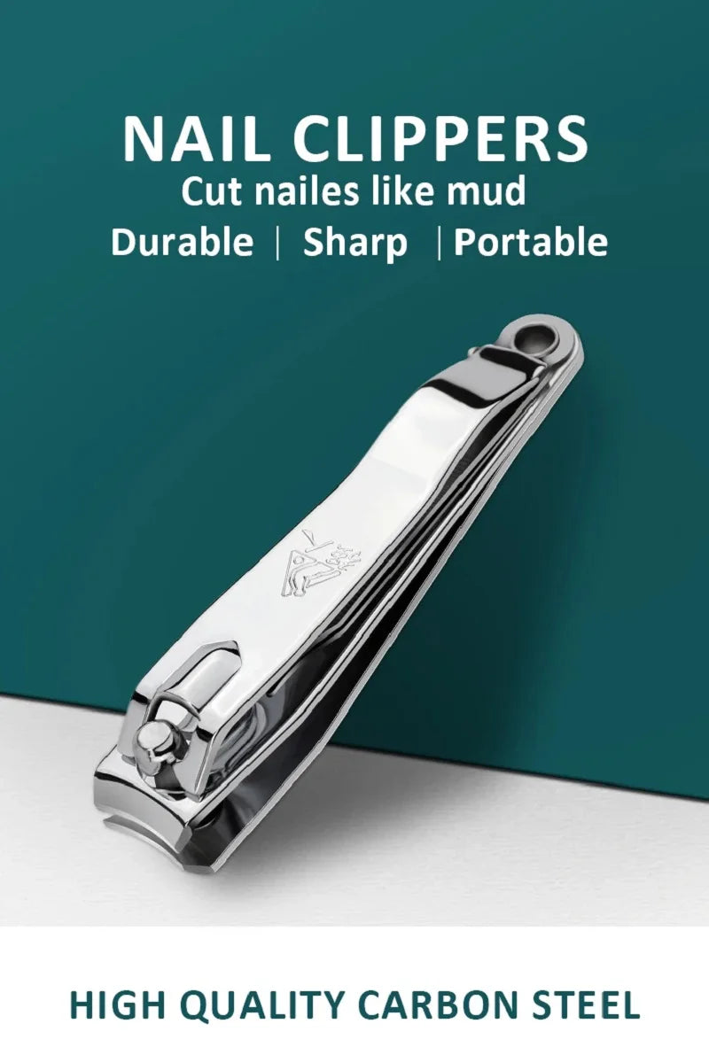 Stainless Steel Nail Clipper with Curved Blade & Swing File