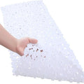 Non-Slip Bath Tub Shower Mats Pebble Shape Machine Washable Bathtub Mat With Drain Holes Suction Cups For Bathroom Oasis Select White 70x36cm