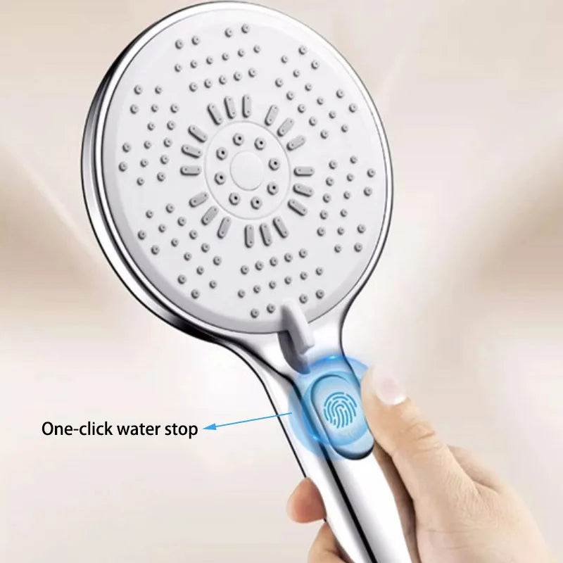5-Function Handheld Shower Head | Filter & One-Touch Water Stop