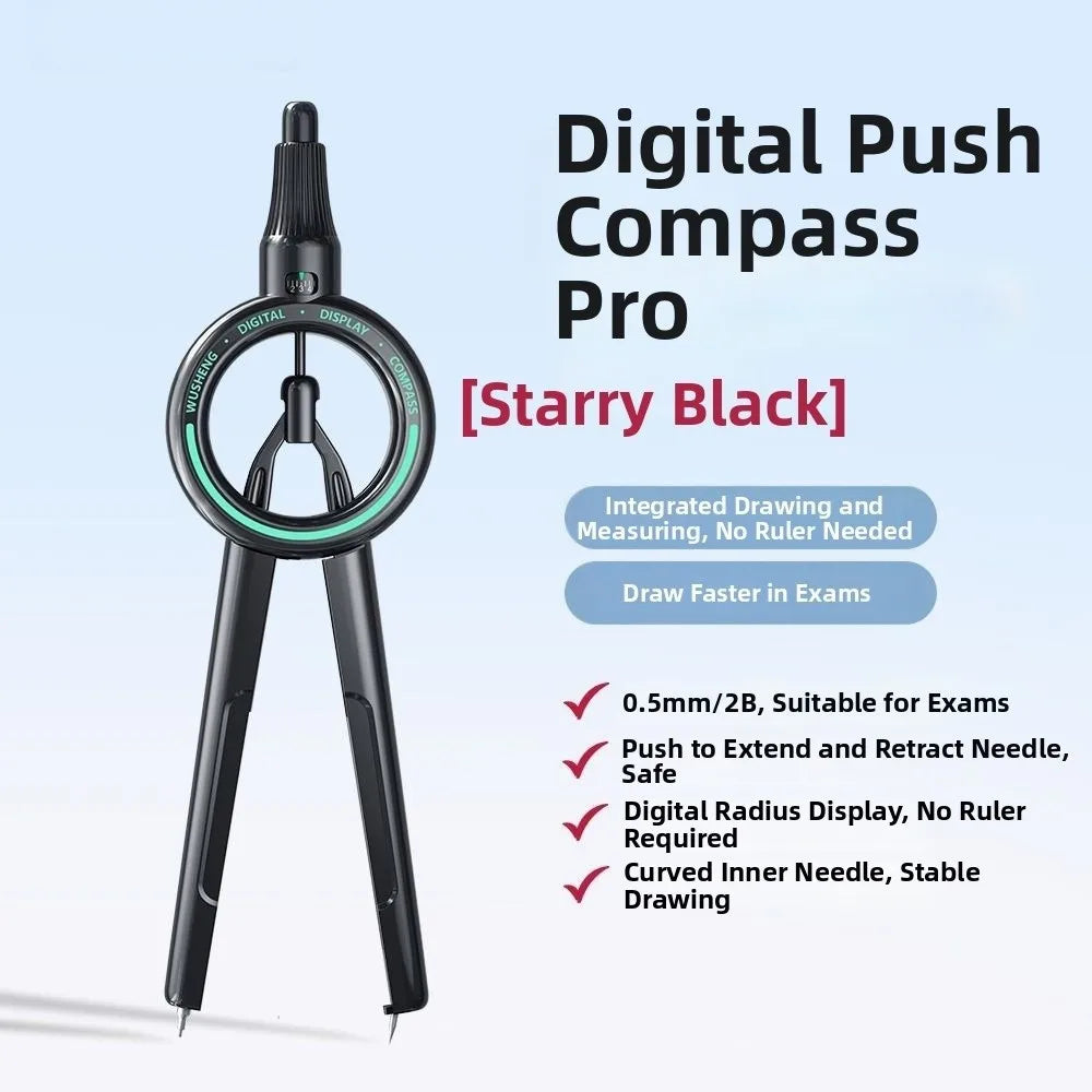 Digital Display Press Compass Ruler Primary School Exam Specific Junior High School Compass Drawing Tool Oasis Select