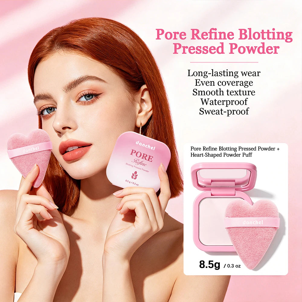 Pore Refine Blot & Porefect Set Pore-Blurring 12h Matte Oil Control Primer, Setting Spray, Touch-up, Powder Puff 4PCS Makeup Kit Oasis Select