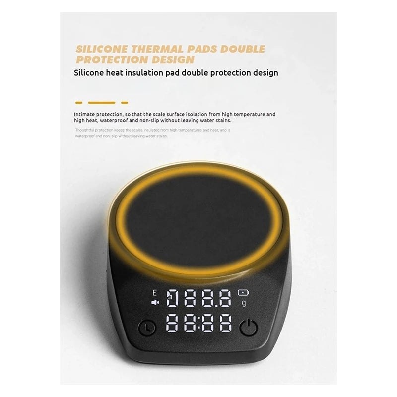 WISH Mini Coffee Time Scale, Italian Coffee Bean Weighing Scale, Kitchen Small 0.1G Coffee Electronic Waterproof Scale Oasis Select