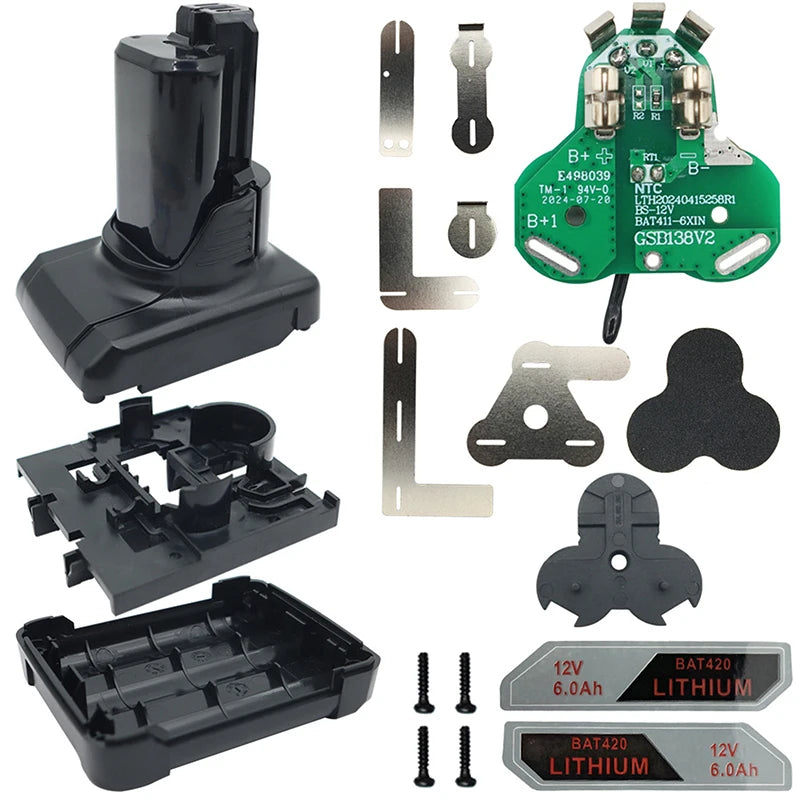 BAT420 Li-ion Battery Plastic Case PCB Charging Protection Board Box For 10.8V 12V BAT412A BAT413A BAT411 Housing Shell Oasis Select A2