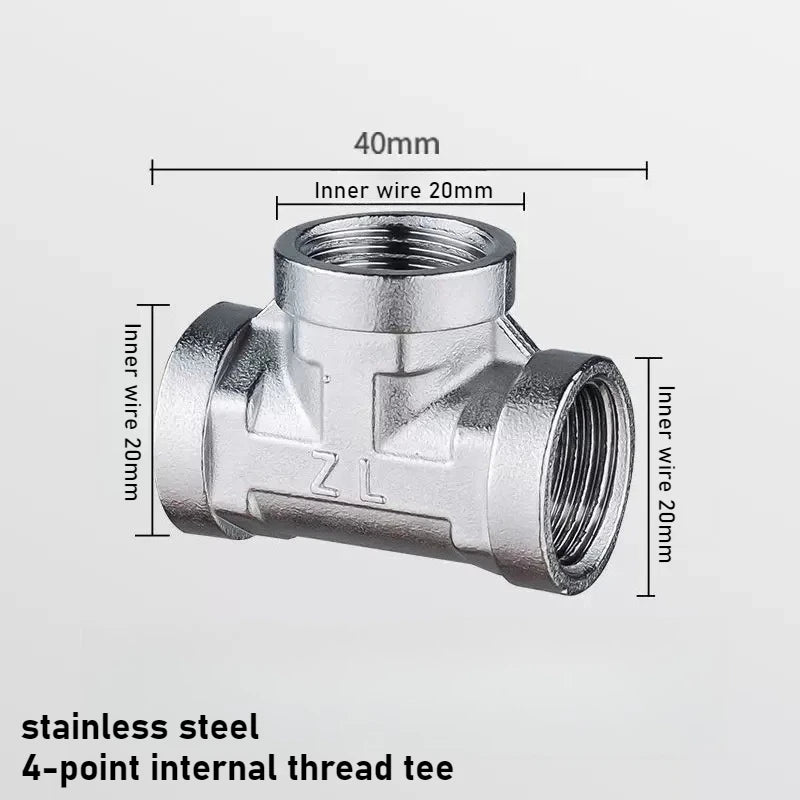 Stainless Steel G1/2 3 Way T-Adapter Bathroom Shower Faucet Water Splitter Toilet Shower Valve Spray Nozzle Converter Oasis Select 4 Inside X3 1pcs