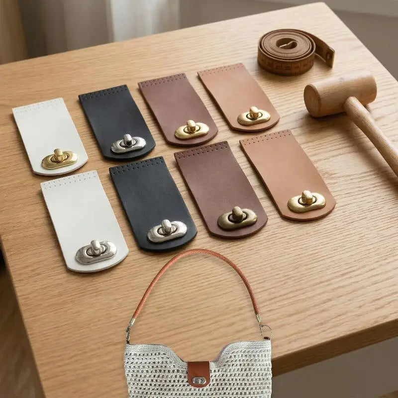 DIY Crochet Handbag Leather Snap Closure Sew-On Bag Buckle Purse Fastener Handbags Shoulder Bag Accessory Oasis Select