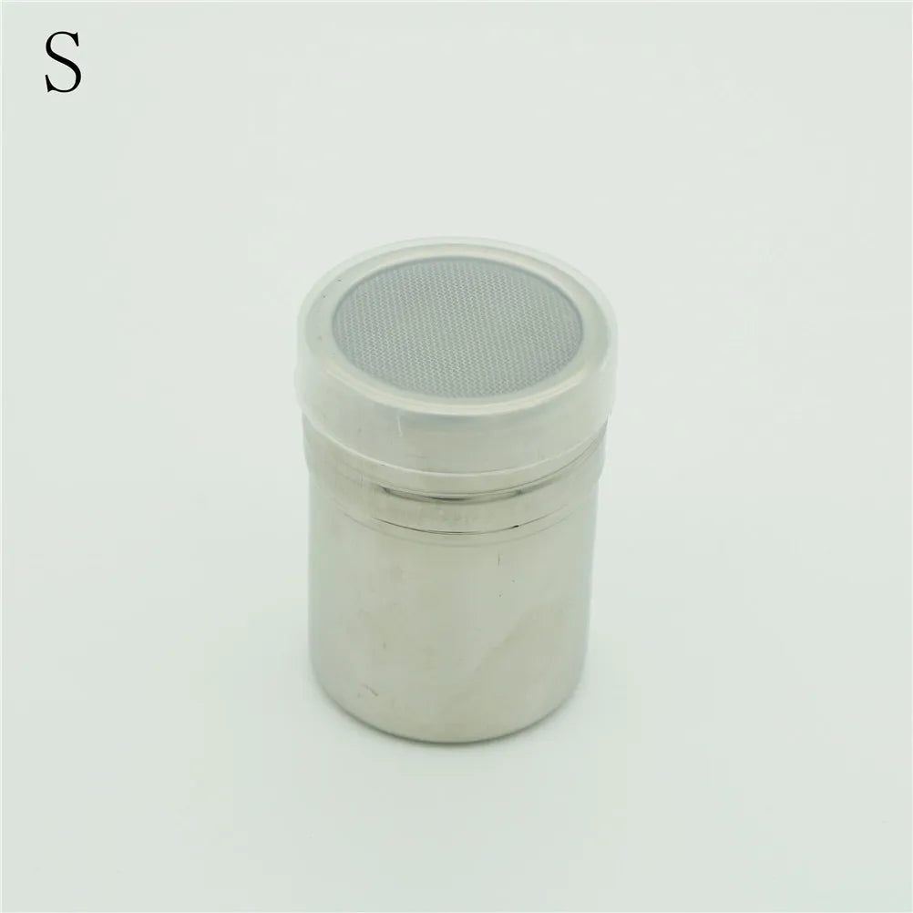 Stainless Steel Sprinkle Powder Icing Sugar Cocoa Sugar Chocolate Flour Duster Shaker Tool Seasoning Bottle For Spices Oasis Select small