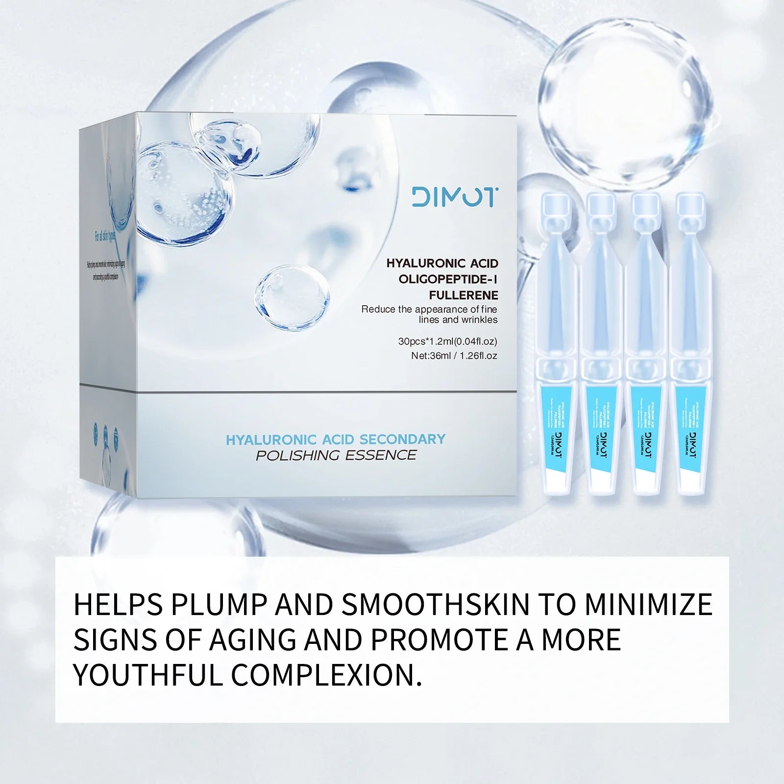 3% Hyaluronic Acid & Fullerene Serum – 30 Vials | Deep Hydration