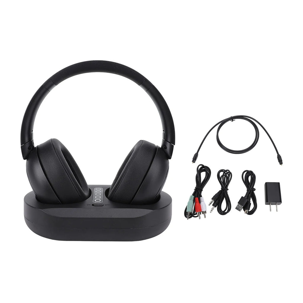 TV Headphone Wireless TV Headphone Battery Level Display 2.4G Bluetooth 5.3 50 Hours Playback with Charging Base for Xmas Gift Oasis Select US