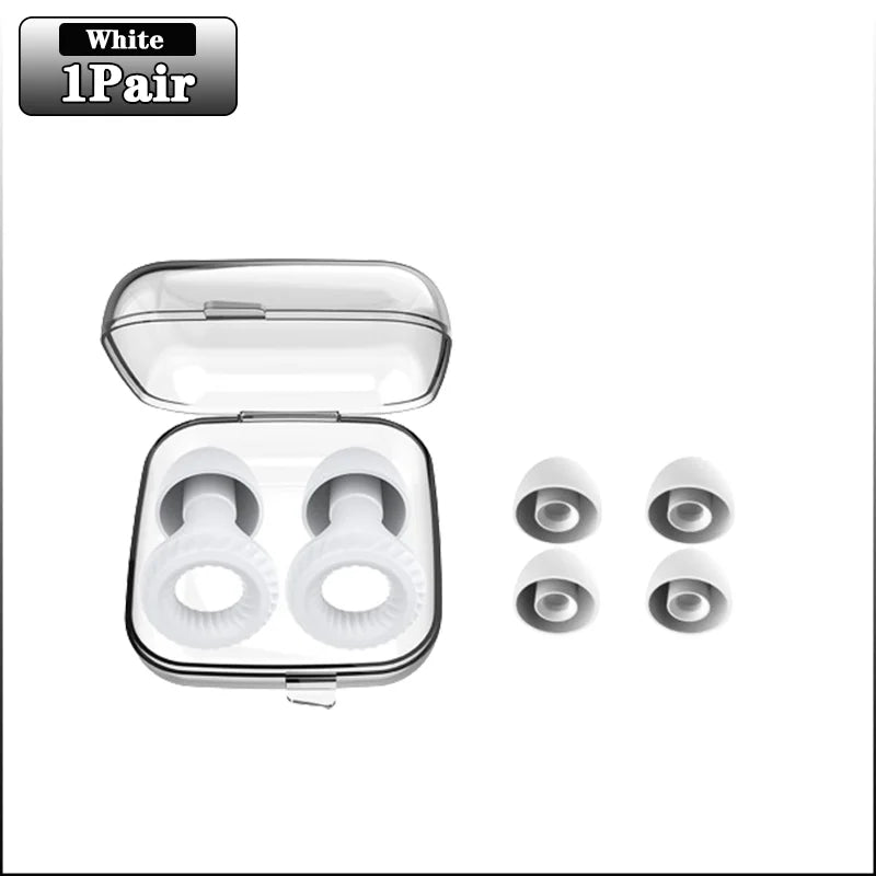 20Pairs Soundproof Silicone Sleep Anti-sound Earplugs Sleep Sleep Special Anti-noise Learning Ear Plugs Noise Cancelling Earplug Oasis Select White-1Pair