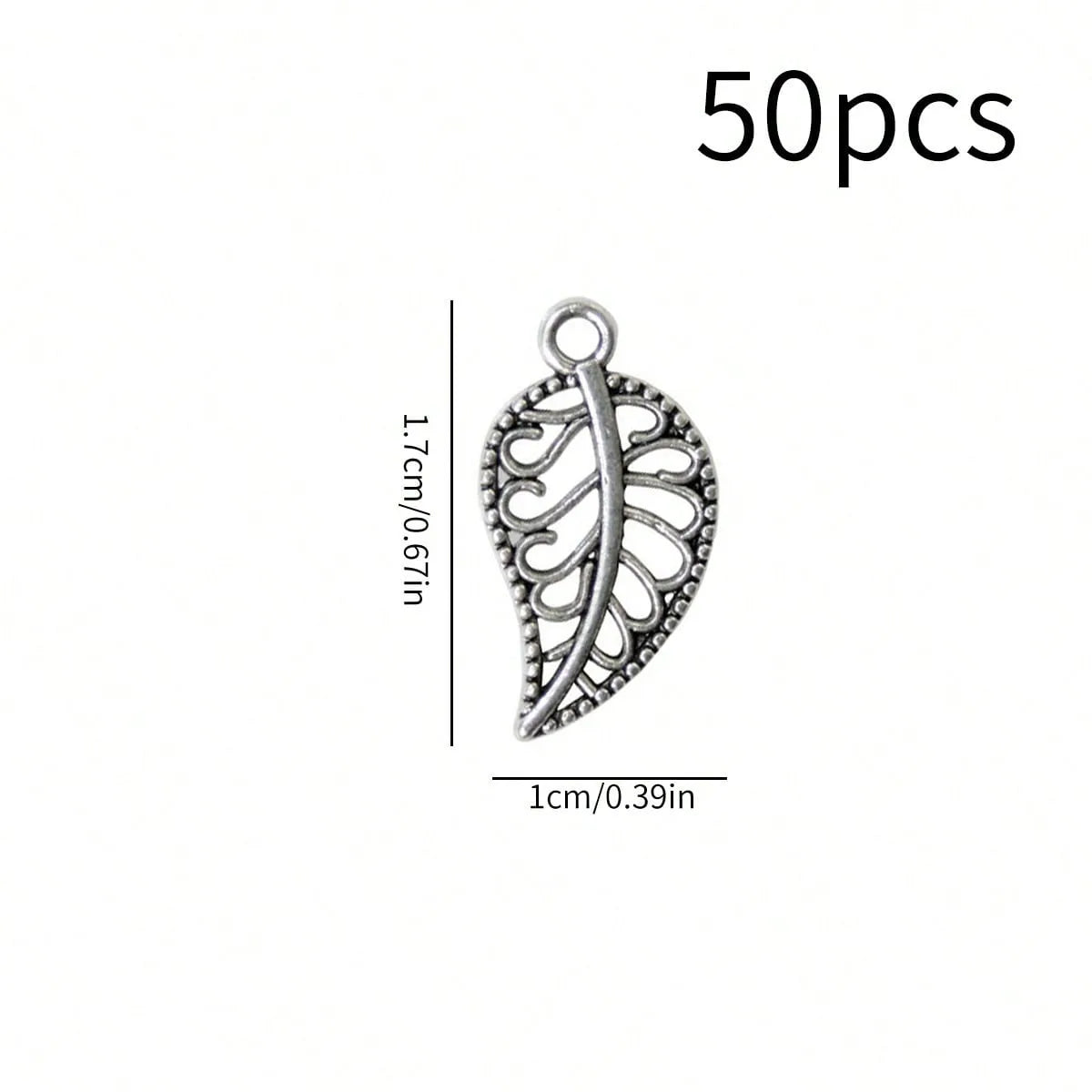 50 Piece Retro Leaf Feather Pendant Set Hollow Alloy Jewelry Making DIY Bracelet Charm Craft Accessory Handmade Design Oasis Select