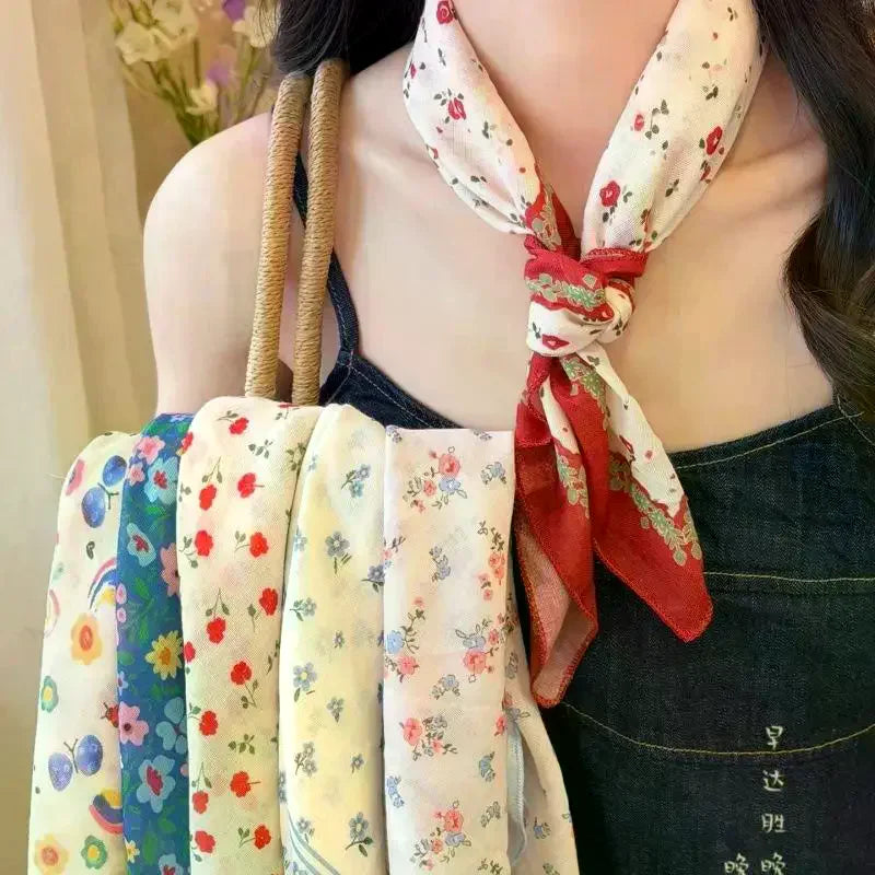 Vintage Floral Headscarf Women Bandana Head Wrap Hair Clips Headwear Summer Travel Beach Hair Accessories Oasis Select