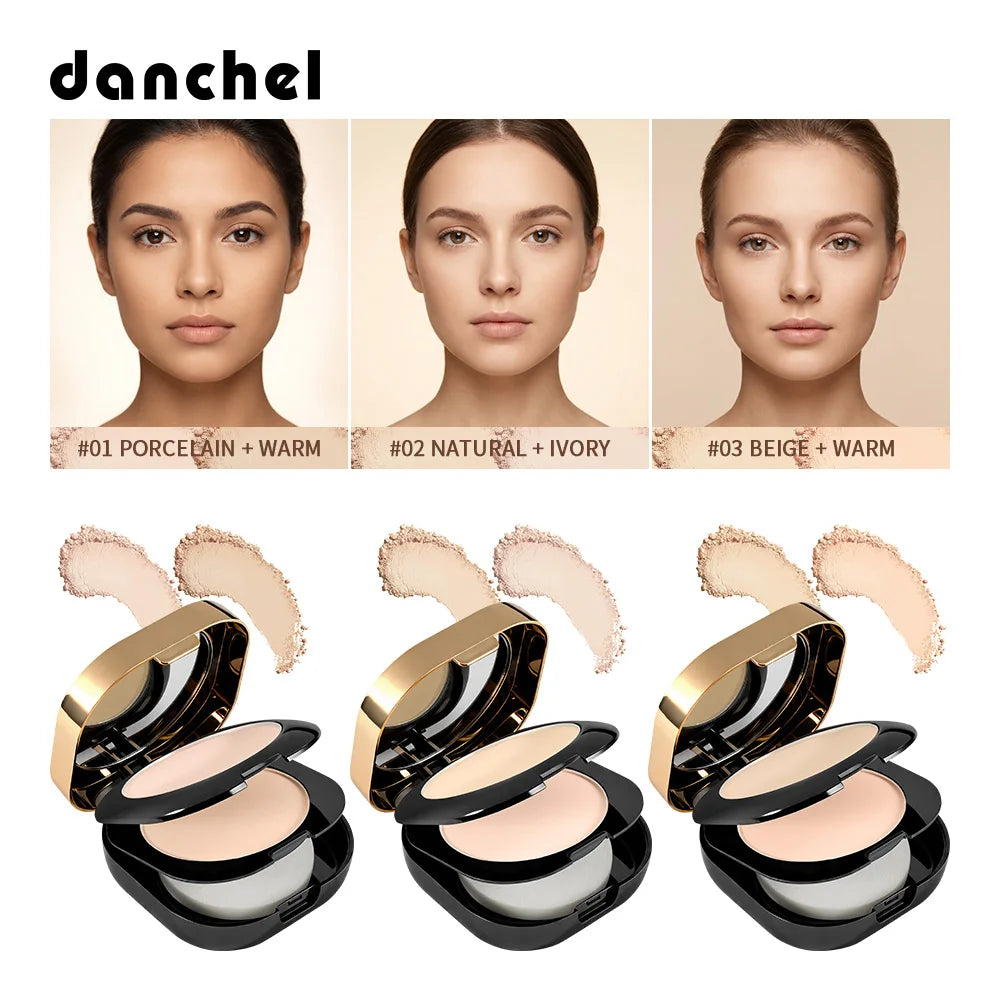 Dual Layer Collagen Pressed Powder Oil Control Matte Finish Long Lasting Face Makeup Contour & Brighten for Women Daily Beauty Oasis Select