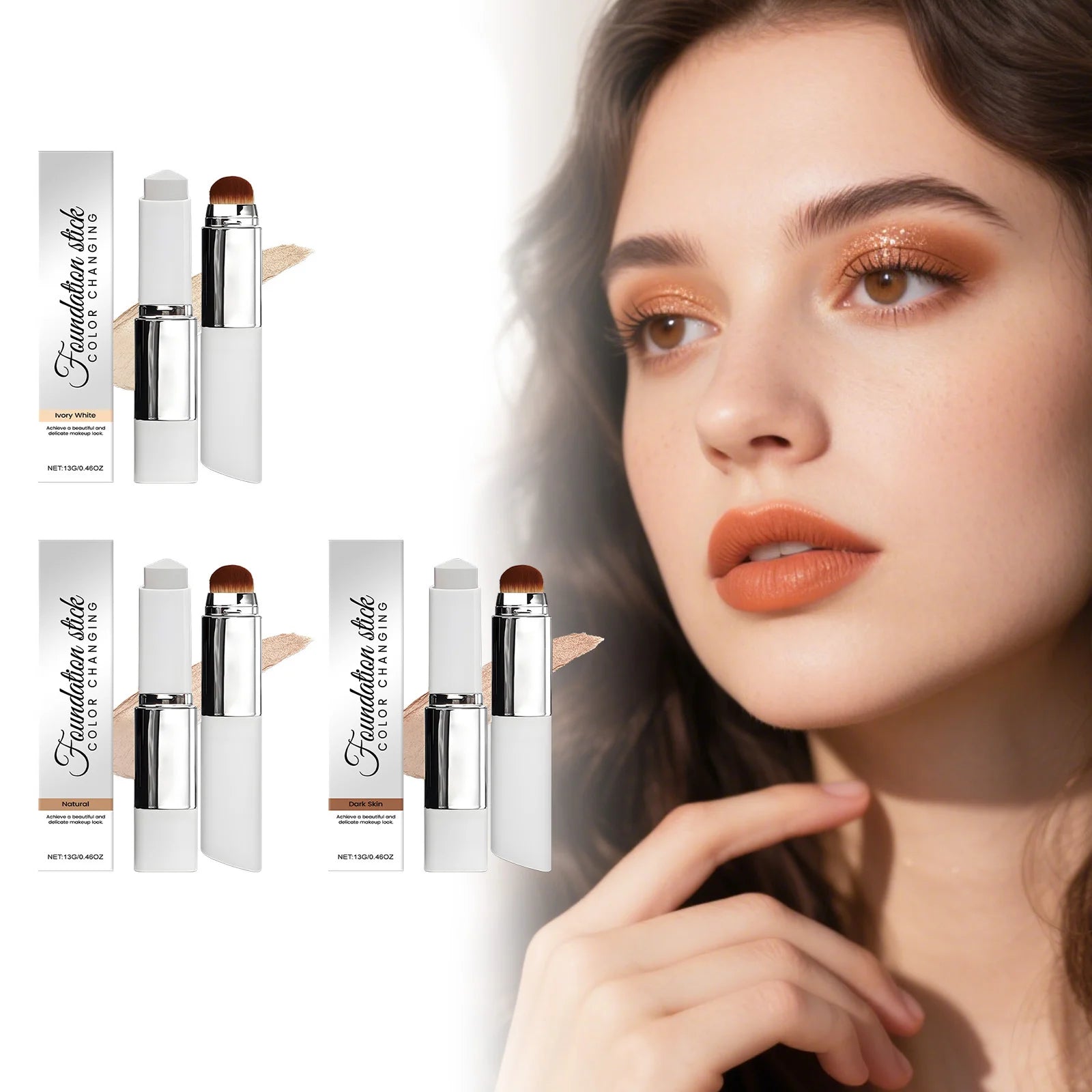 2-in-1 Color Changing Foundation Stick & Concealer | Matte Foundation Concealer Stick Oasis Select